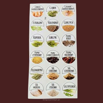 NAKLEJKI NA  PRZYPRAWY - ZESTAW NR 02