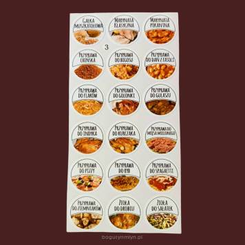 NAKLEJKI NA  PRZYPRAWY - ZESTAW NR 03