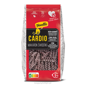 Makaron (wielozbożowy czarny) CARDIO świderki 250g - NOVELLE